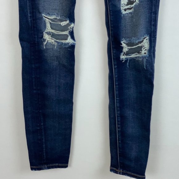 American Eagle Dark Wash Super Low Jegging Jeans - Picture 4 of 10